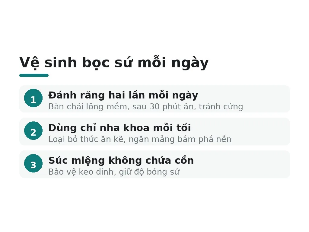 Chăm sóc bọc sứ đúng cách để dùng được bền lâu như thế nào?