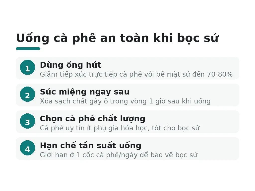 Có những cách nào để uống cà phê an toàn khi bọc sứ?