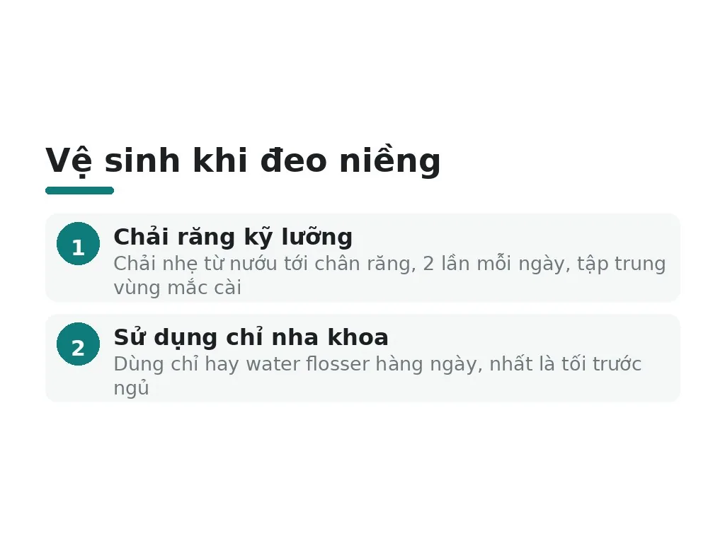 Quy trình vệ sinh răng đúng cách khi niềng gồm mấy bước?