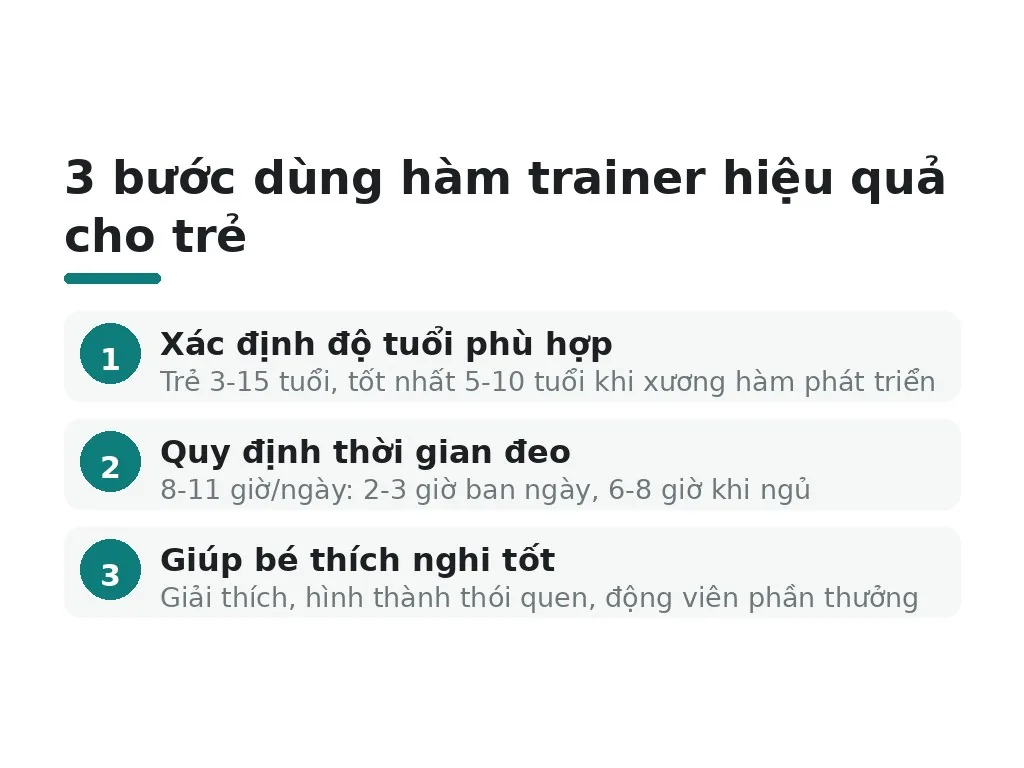 Hướng dẫn dùng hàm trainer cho trẻ em đúng cách