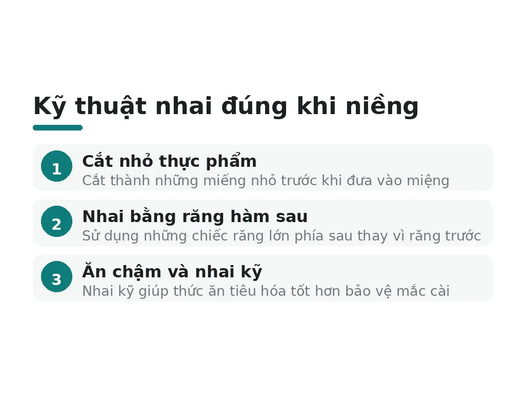 Lưu ý cách ăn uống đúng cách khi niềng