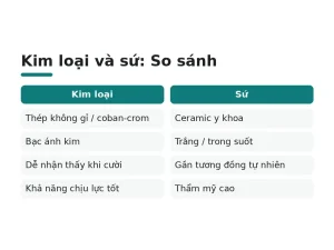 Kim loại và sứ: So sánh