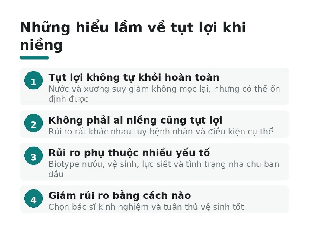 Những hiểu lầm phổ biến về tụt lợi khi niềng