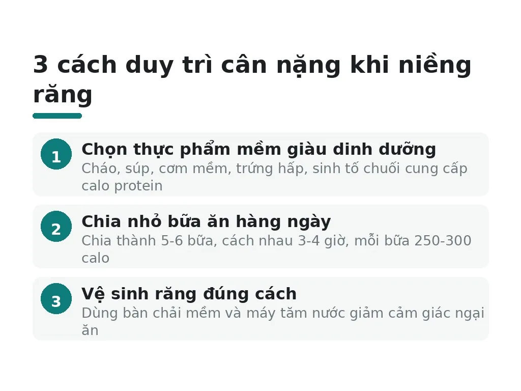 Cách duy trì cân nặng khi niềng răng
