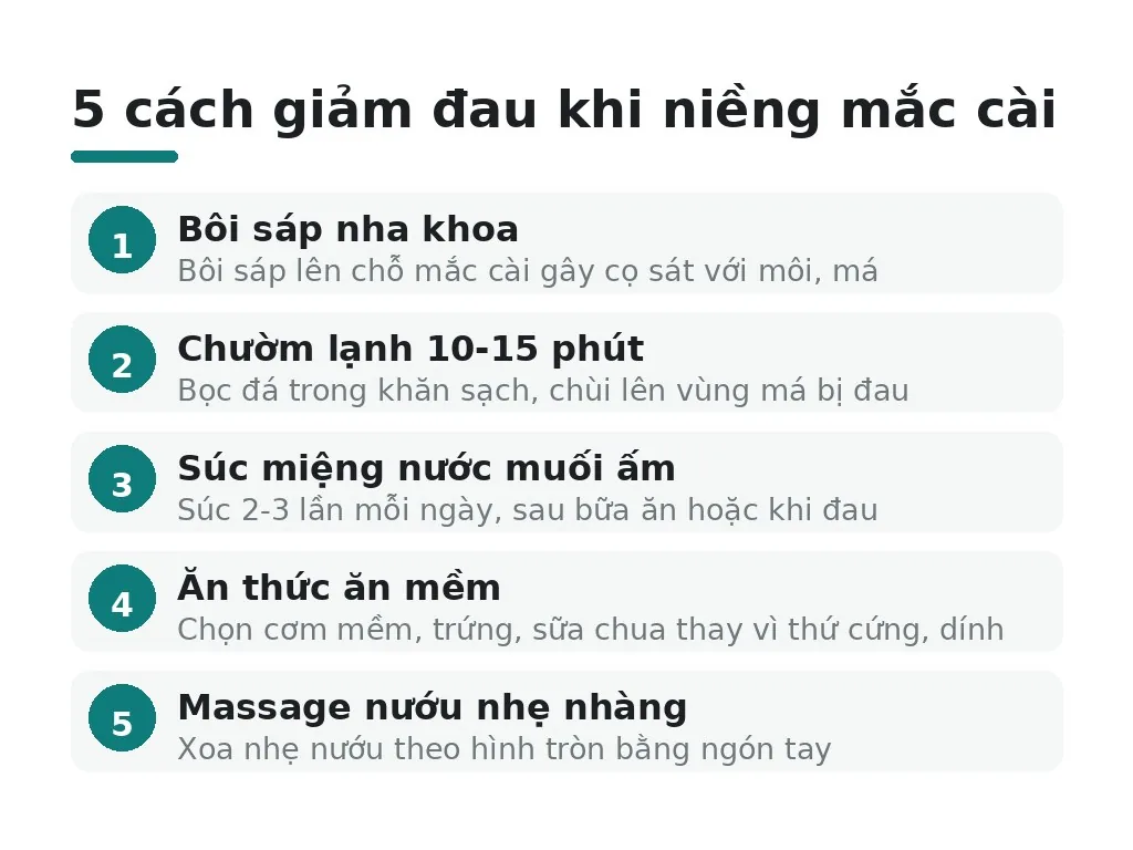 Có cách nào để giảm đau khi niềng mắc cài không?