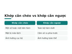 Khớp cắn chéo vs khớp cắn ngược