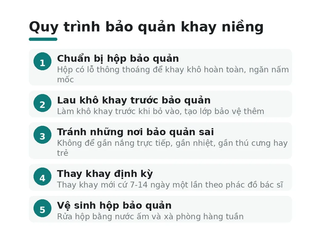 Quy trình bảo quản khay niềng