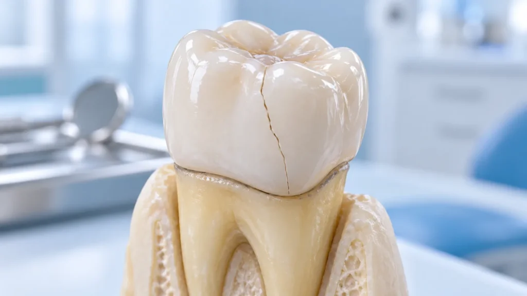 Bọc răng sứ bị nứt dọc: nguyên nhân và cách xử lý