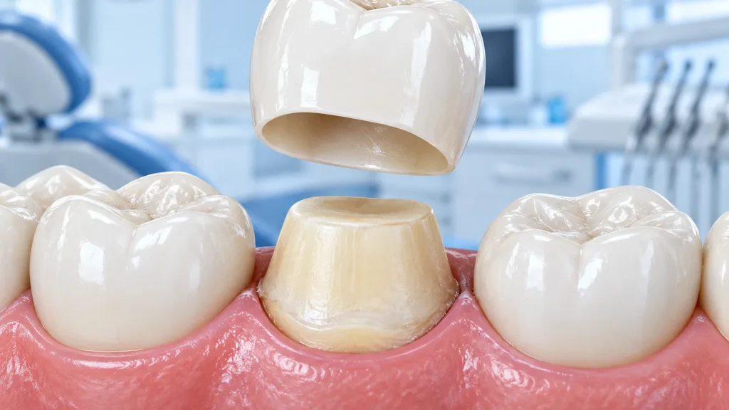 Bọc răng sứ có bị rụng không? Nguyên nhân cần biết Description: Bọc răng sứ có bị rụng không? Mão sứ có thể lỏng hoặc rơi nếu chất gắn suy yếu hay răng bên dưới gặp vấn đề. Bạn nên đi khám khi mão sứ lung lay.